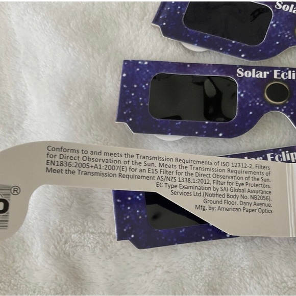 5 pack NEW solar eclipse viewing glasses 2024 ISO Certified 12312-2 Sun Safe set - Picture 7 of 7